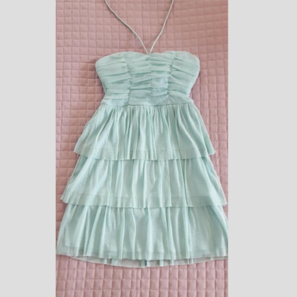 Juniors teal strapless dress - Picture 1 of 4